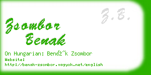 zsombor benak business card